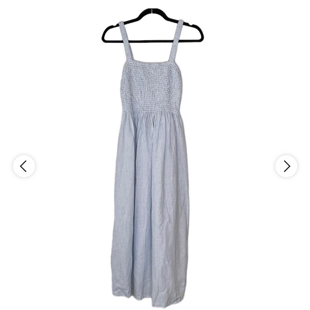 Jcrew smocked blue and white beach dress